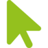 Green icon of a cursor