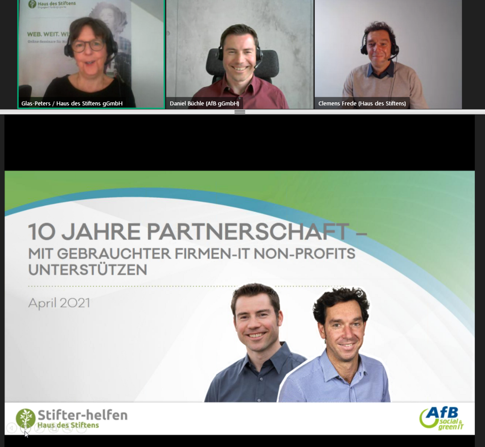 Webinar Stifter helfen & AfB "social & green IT"
