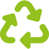Green icon of a recycling symbol