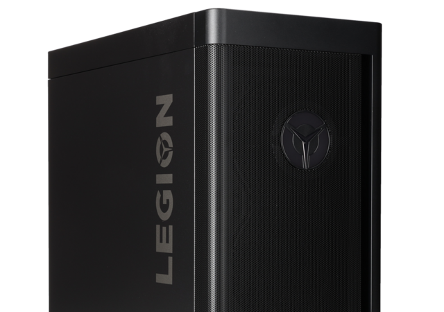Seitenansicht schwarzer Lenovo Legion Desktop-PC