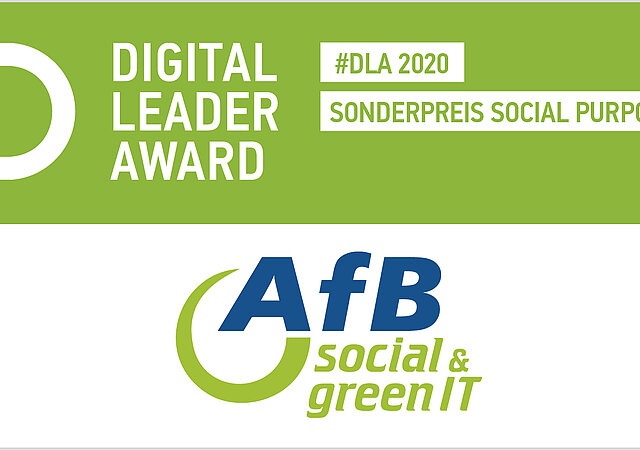 Digital LEADER AWARD 2020 / AfB social & green IT / Sonderpreis SOCIAL PURPOSE / zur sozialen Zweckgebundenheit 